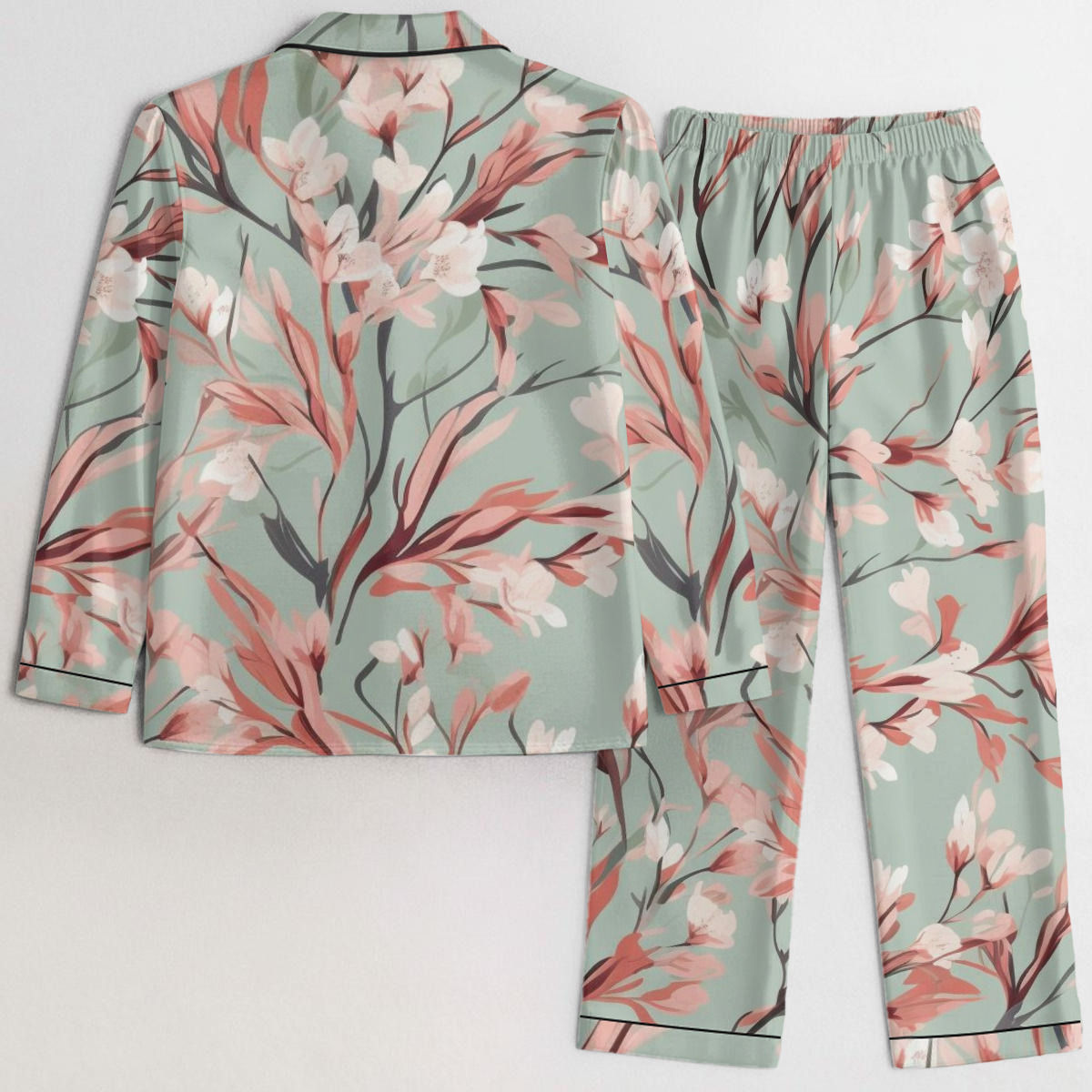 All-Over Print Women's Satin Pajama Set