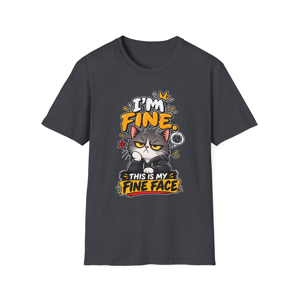 Thumbnail: I’m Fine Cat T-Shirt — "This Is My Fine Face" Funny Grumpy Cat Tee