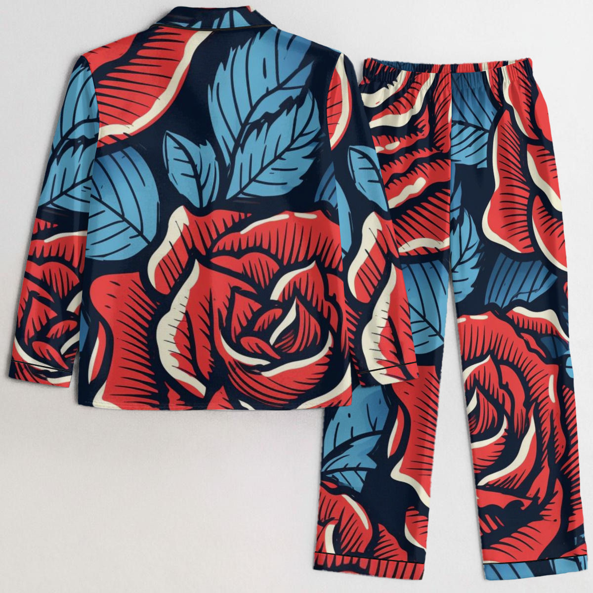 All-Over Print Women's Satin Pajama Set