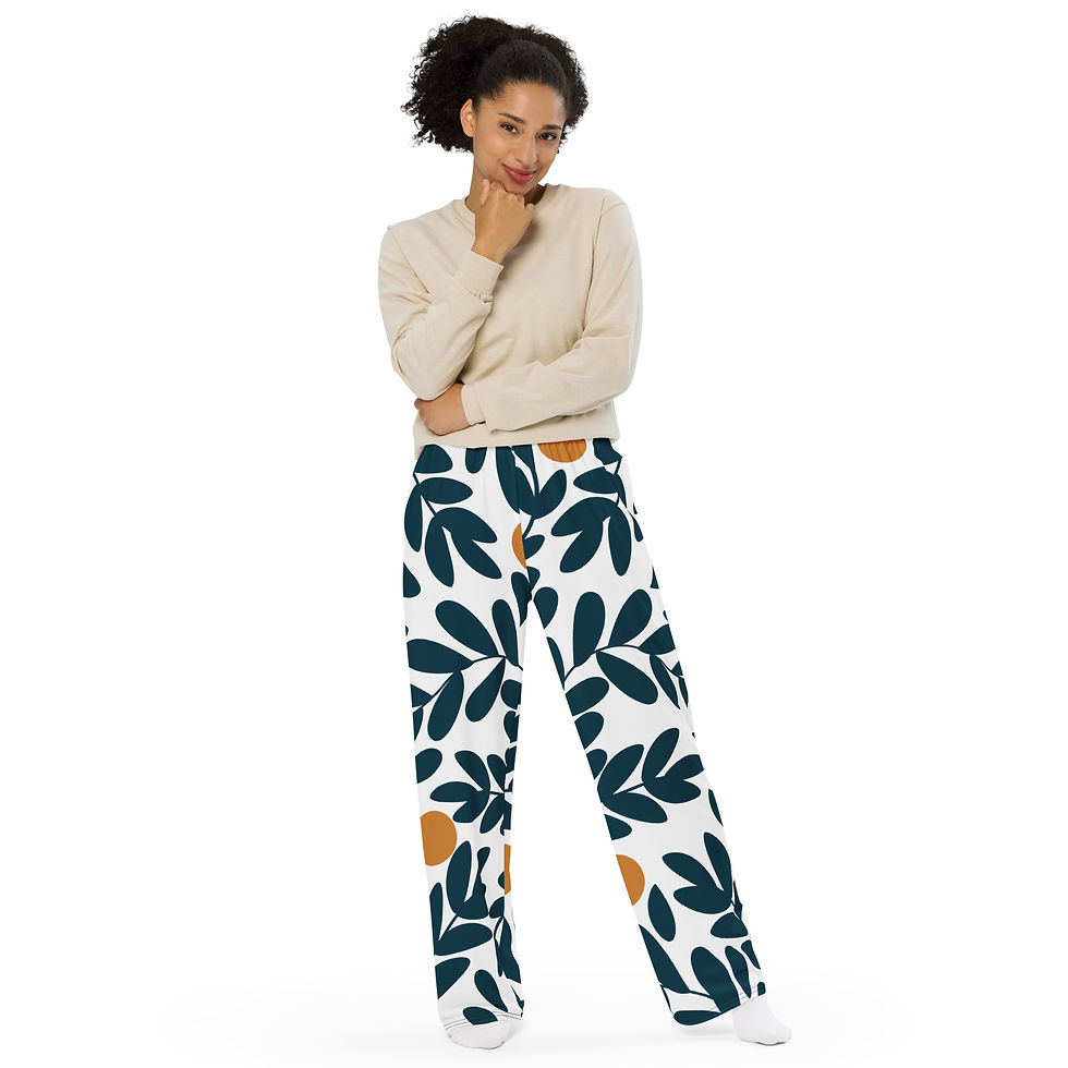 Thumbnail: All-over print unisex wide-leg pants