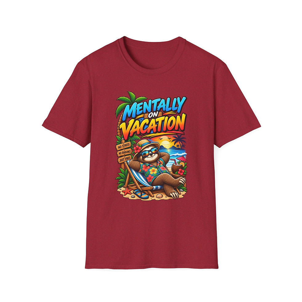 Thumbnail: Mentally On Vacation T-Shirt — Tropical Retro Beach Graphic Tee