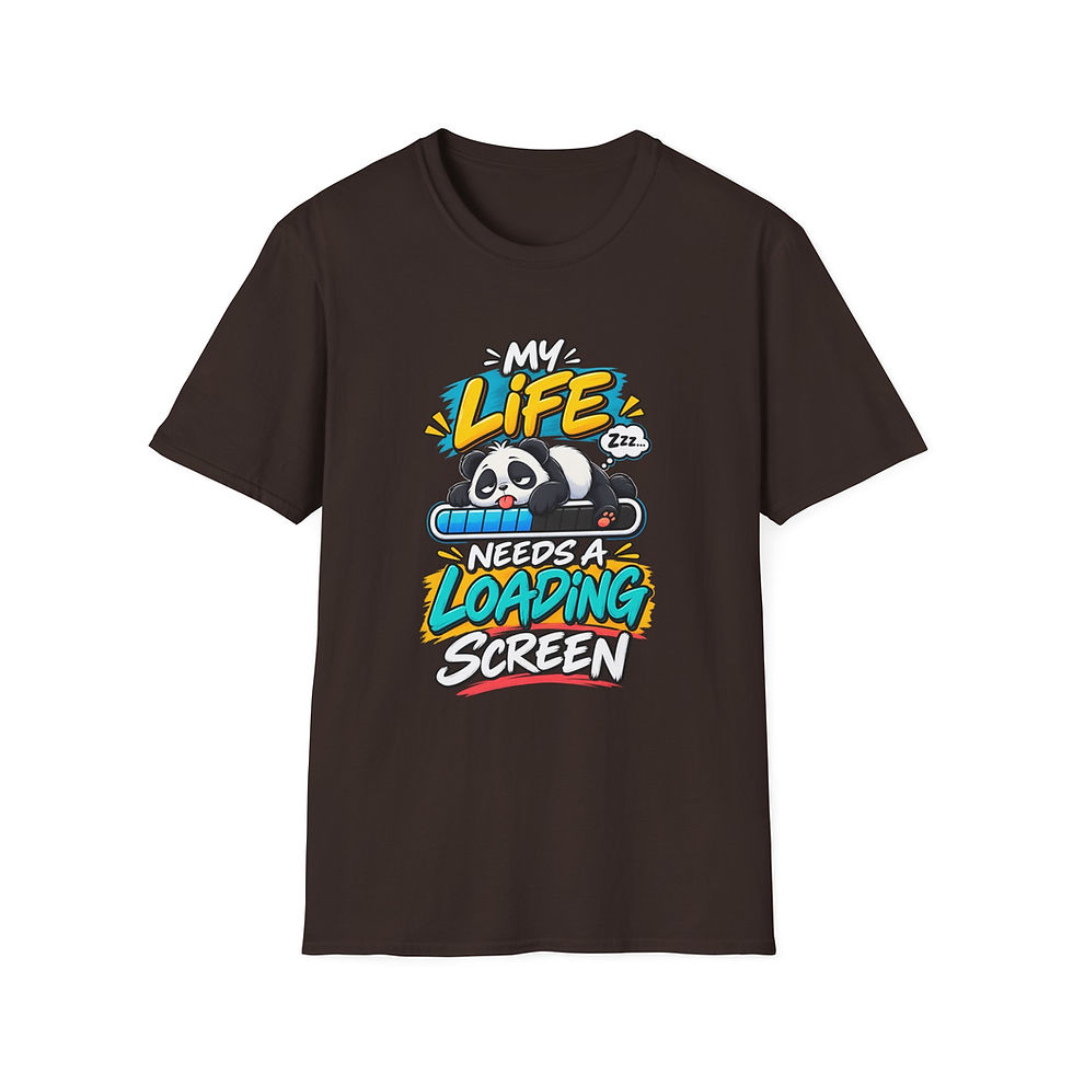 Thumbnail: T-Shirt — “My Life Needs a Loading Screen” Cute Sleepy Panda Graphic Tee