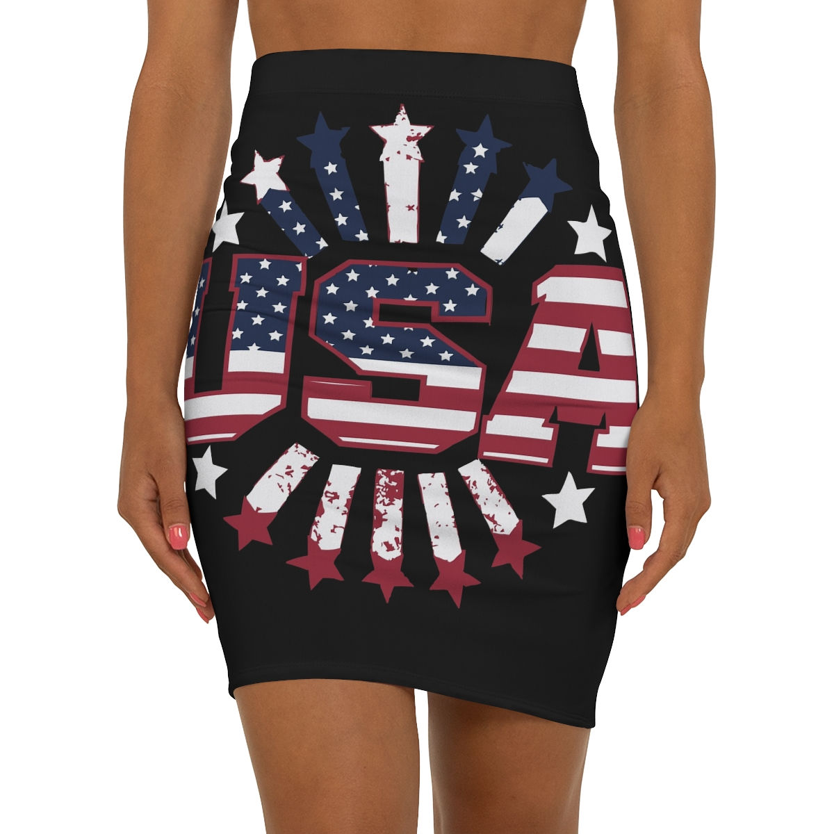 Women's Mid-Waist Pencil Skirt (AOP)