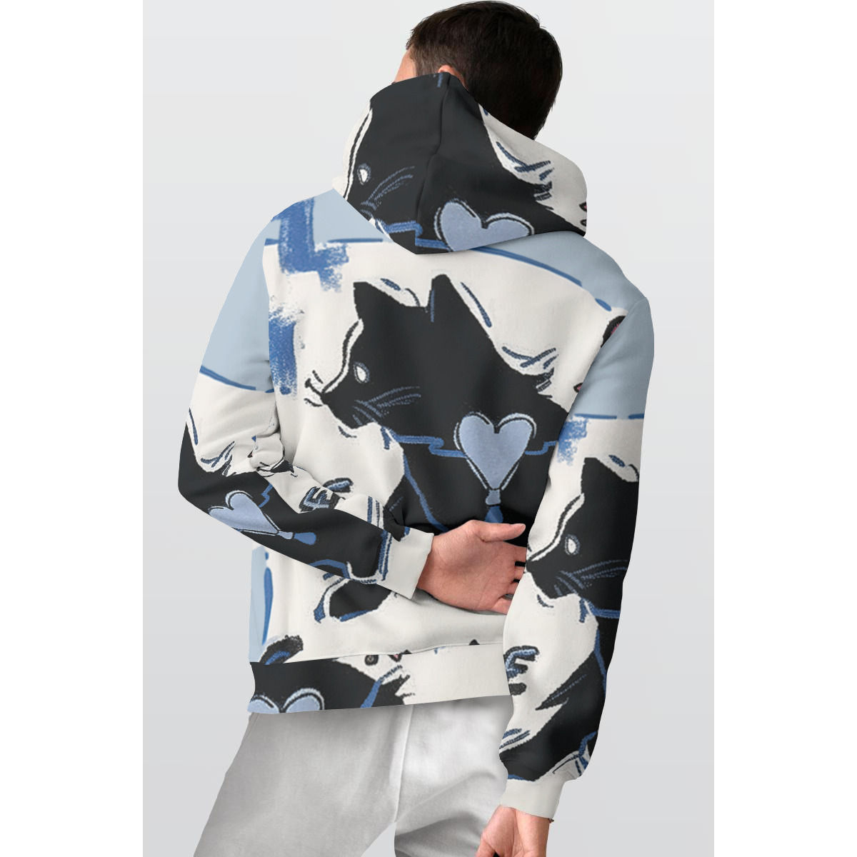 All-Over Print Men's Thicken Pullover Hoodie