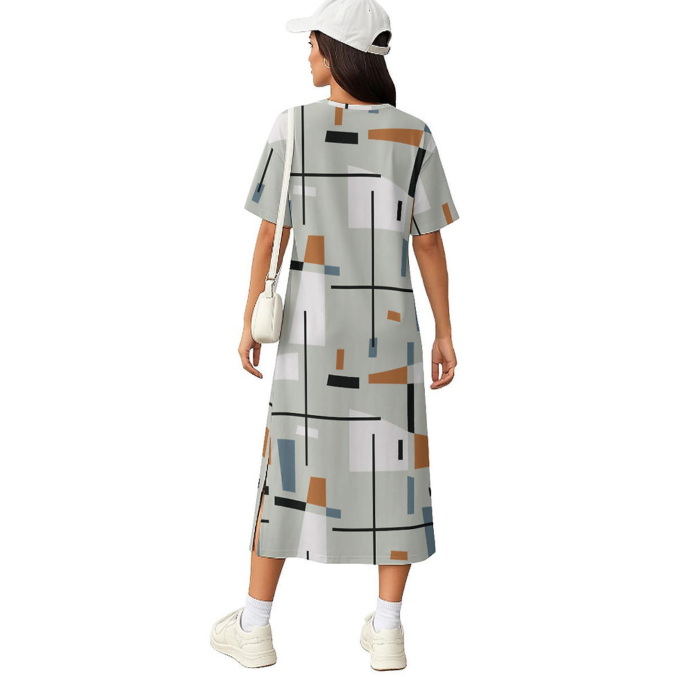 Thumbnail: All-Over Print Women's Midi T-Shirt Dress|180GSM Cotton