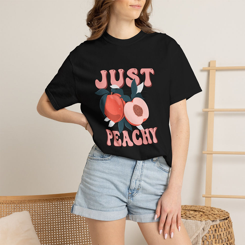 Thumbnail: Just Peachy T-Shirt — Retro Peach Graphic Tee