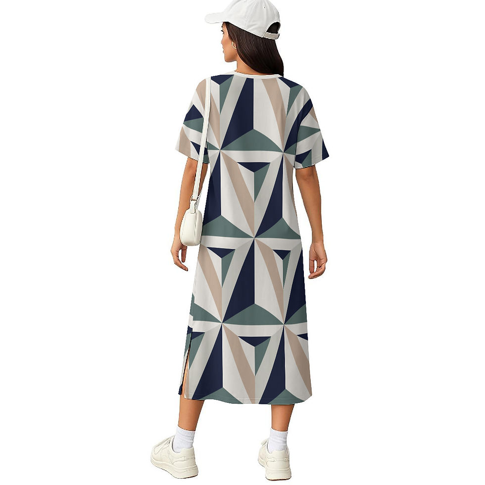 Thumbnail: All-Over Print Women's Midi T-Shirt Dress|180GSM Cotton