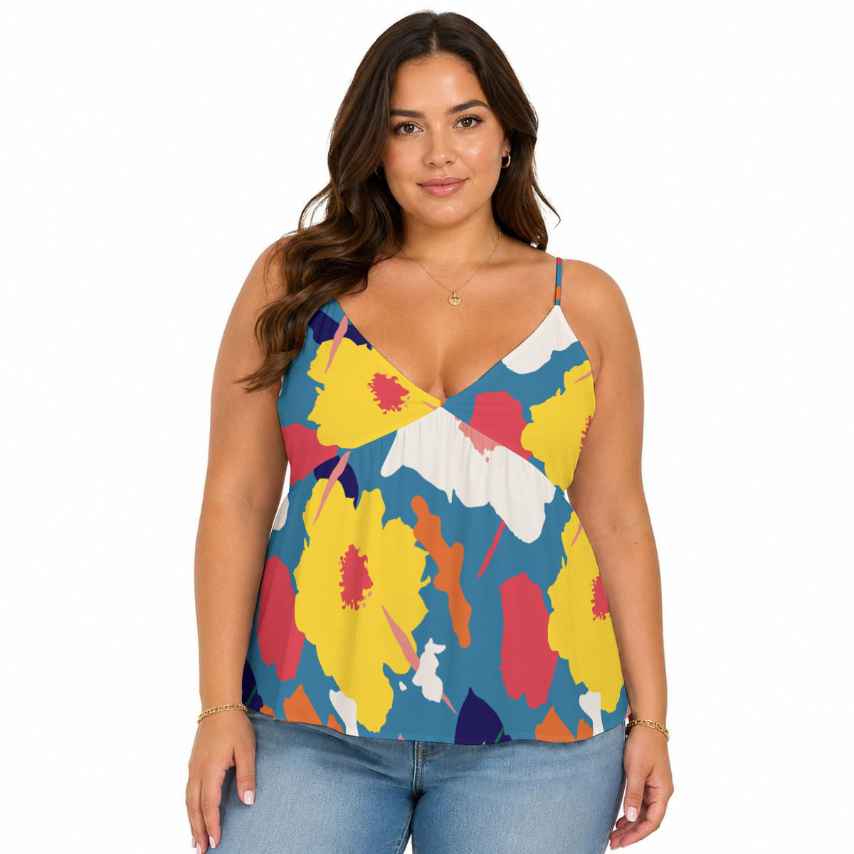 All-Over Print Women's Cami Peplum Top
