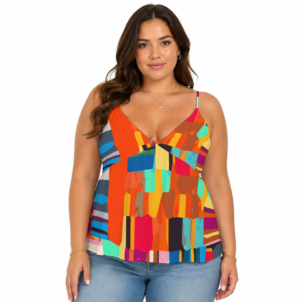 All-Over Print Women's Cami Peplum Top