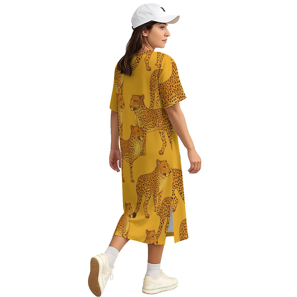 Thumbnail: All-Over Print Women's Midi T-Shirt Dress|180GSM Cotton
