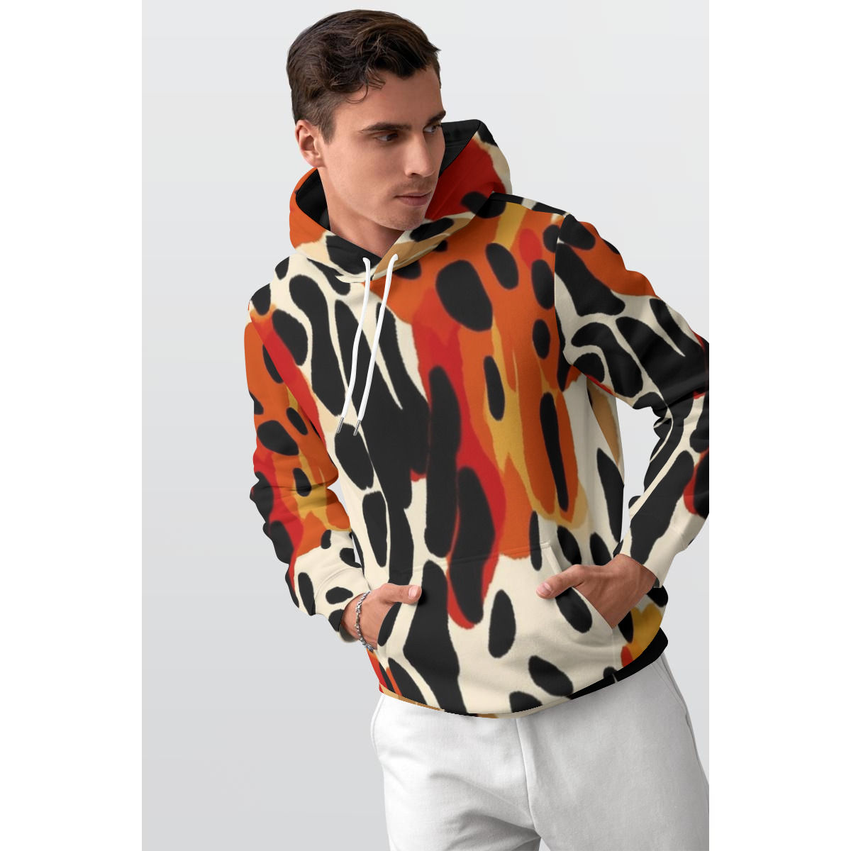 All-Over Print Men's Thicken Pullover Hoodie