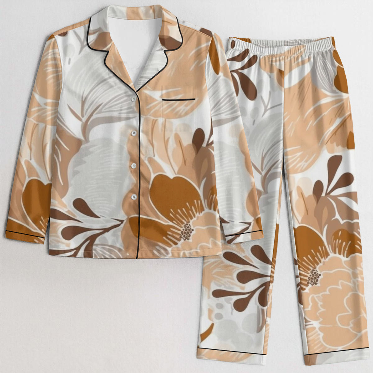 All-Over Print Women's Satin Pajama Set