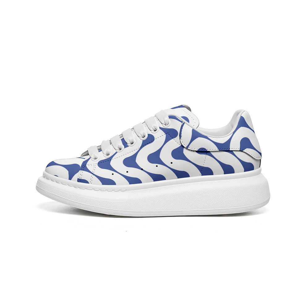 Thumbnail: Unisex Non Slip Lace Up Faux Leather Sneakers