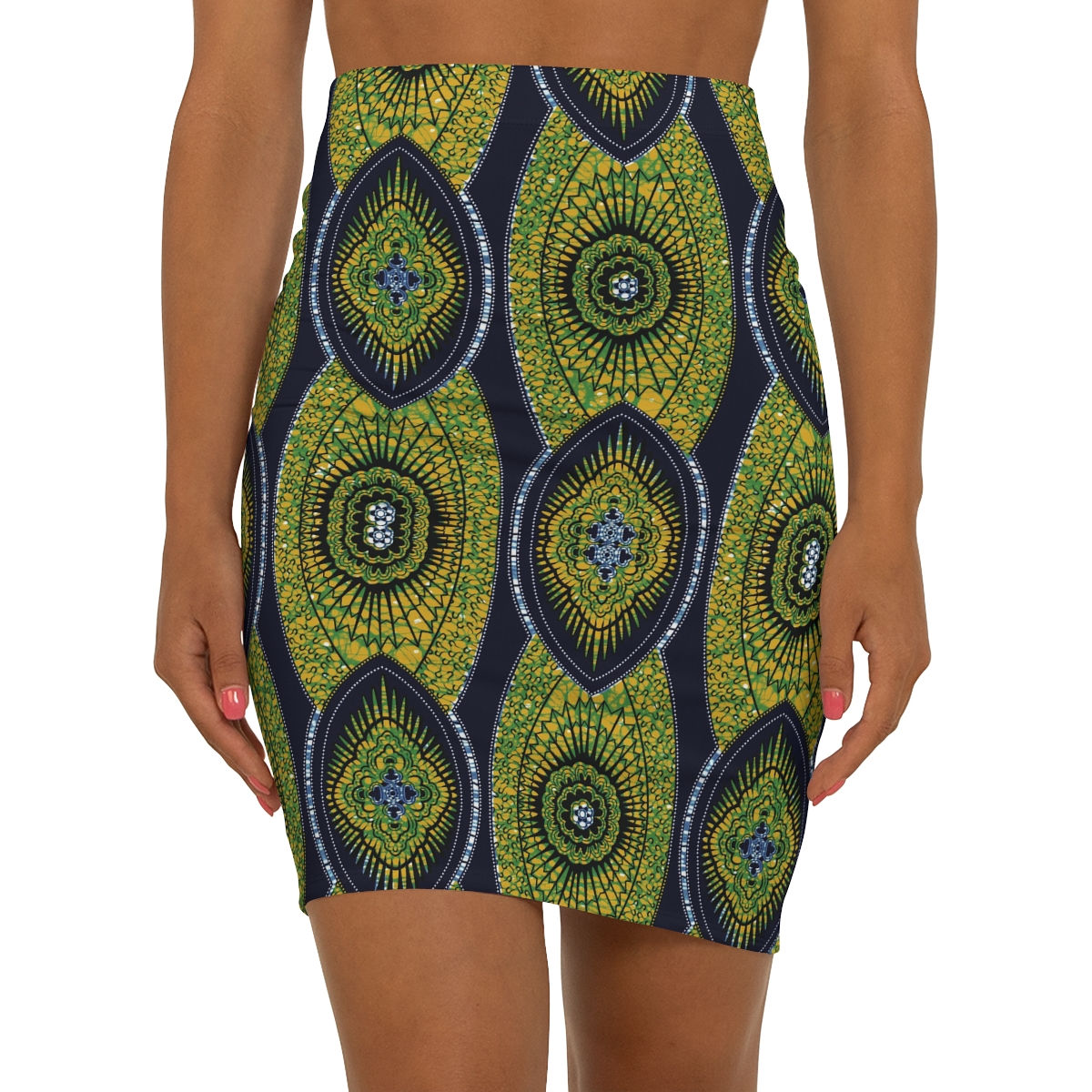 Women's Mid-Waist Pencil Skirt (AOP)