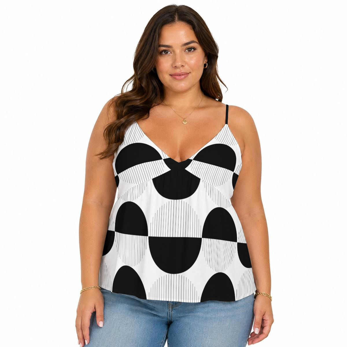 All-Over Print Women's Cami Peplum Top