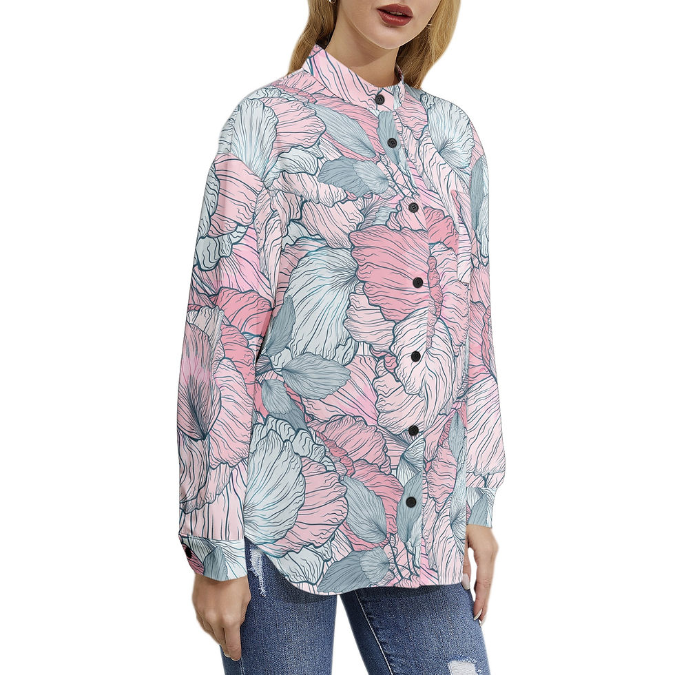 Thumbnail: Long Sleeve Button Up Casual Shirt Top