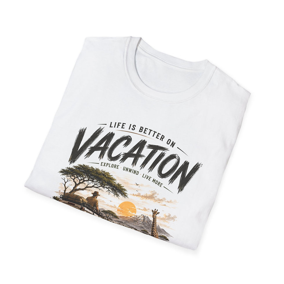 Thumbnail: Vacation Graphic T-Shirt — "Life Is Better on Vacation" Safari Sunset Tee