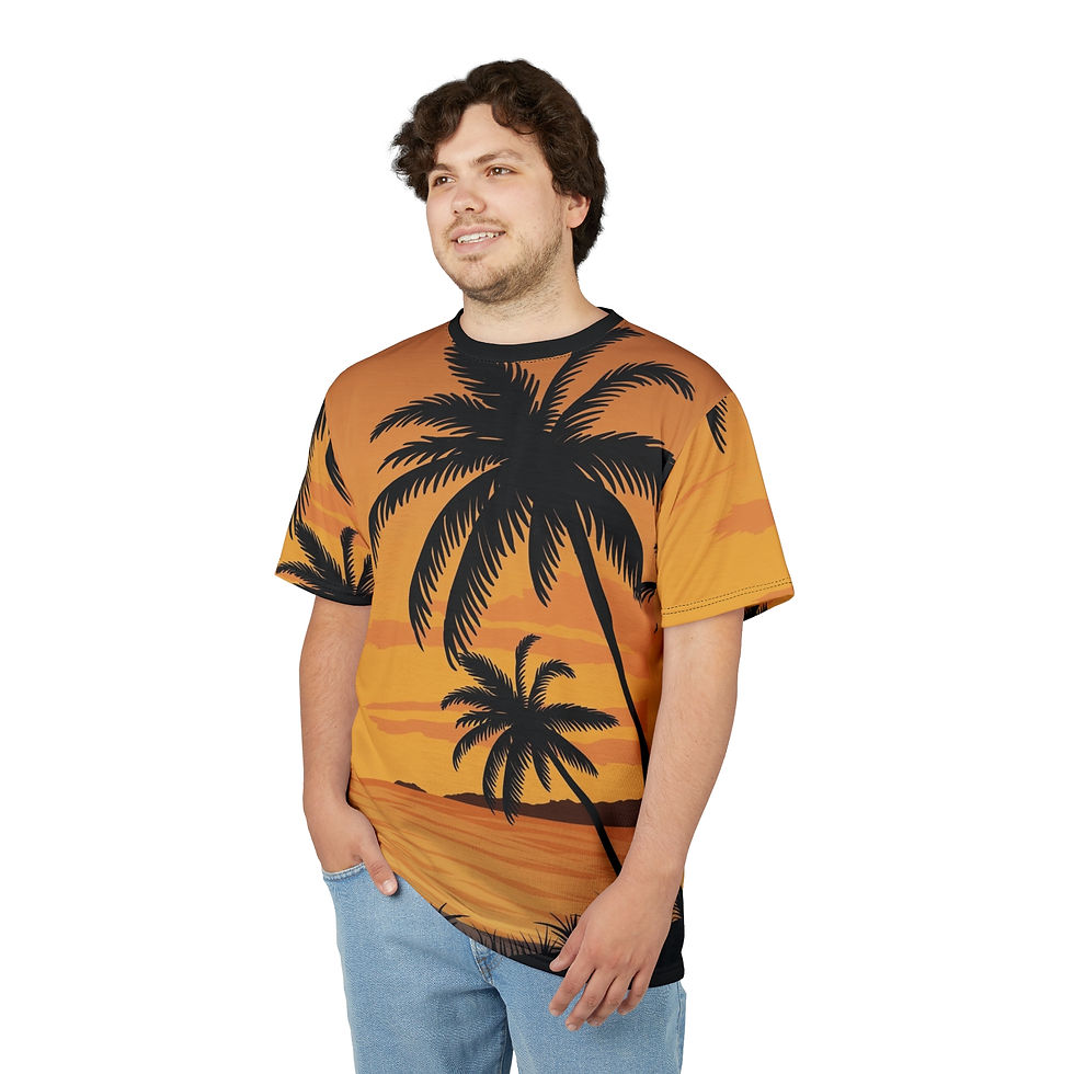 Thumbnail: Palm Sunset Tee - Tropical Beach All-Over Print T-Shirt