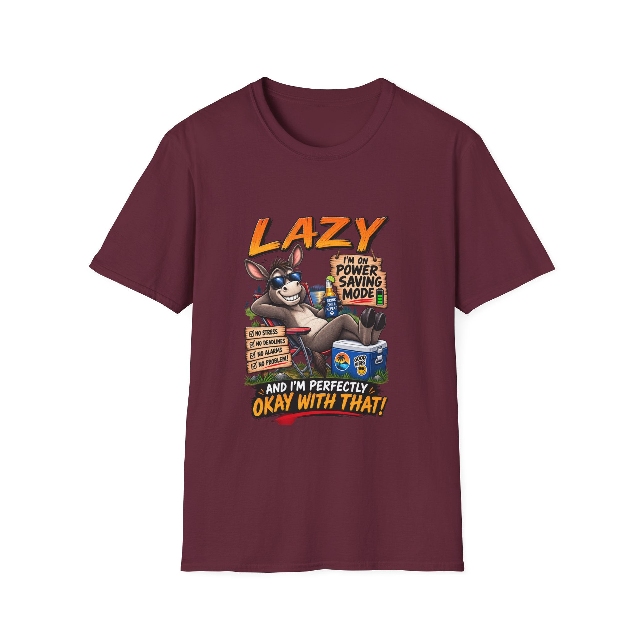 Lazy Donkey T‑Shirt — "I'm on Power Saving Mode" Funny Casual Tee