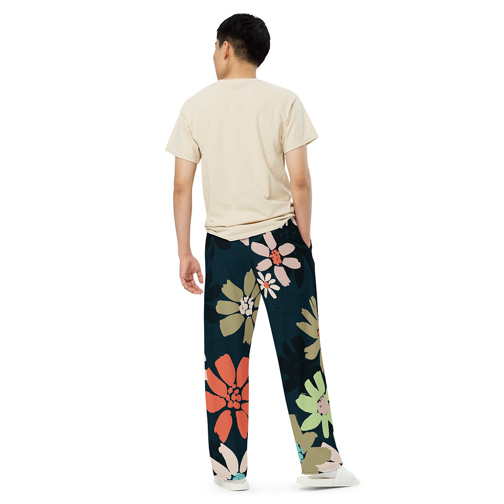 Thumbnail: All-over print unisex wide-leg pants