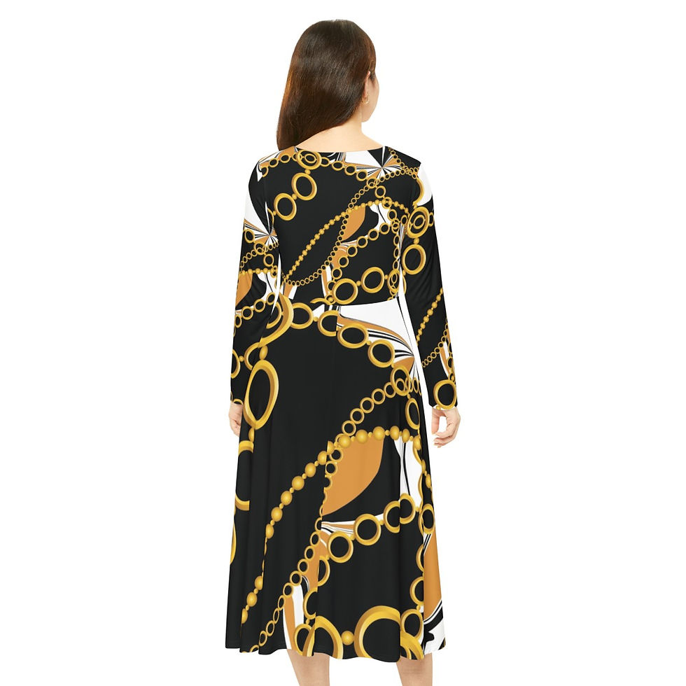 Thumbnail: Women's Long Sleeve Dance Dress (AOP)