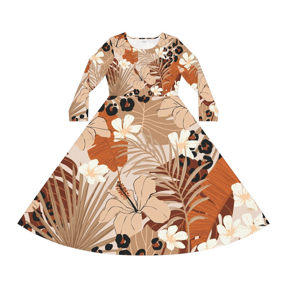 Thumbnail: Women's Long Sleeve Dance Dress (AOP)