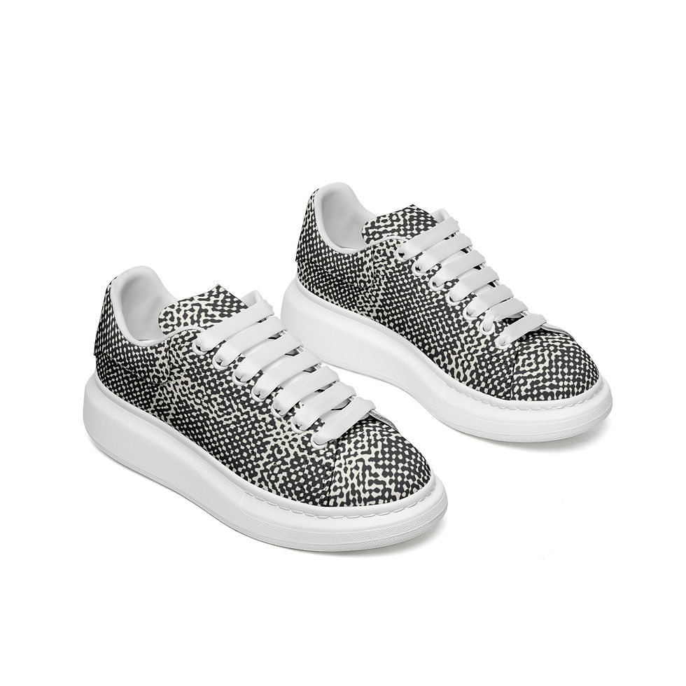 Thumbnail: Unisex Non Slip Lace Up Faux Leather Sneakers