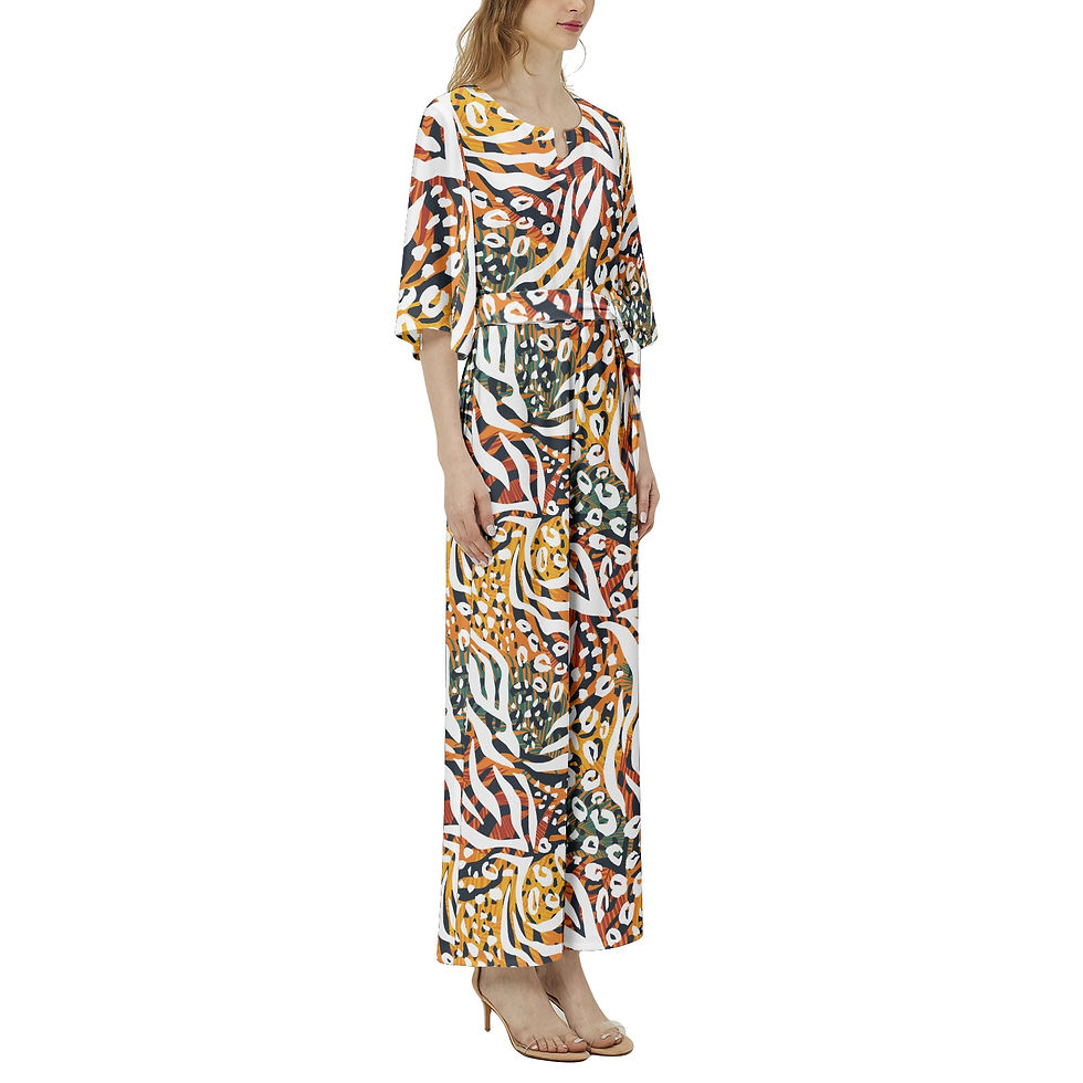 Thumbnail: Dolman Sleeve Belted Wide Leg Jumpsuit