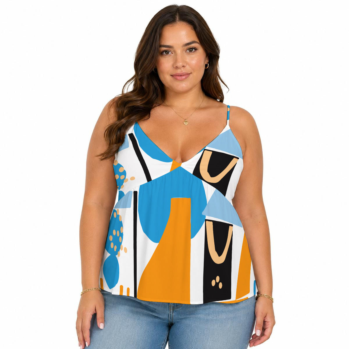 All-Over Print Women's Cami Peplum Top