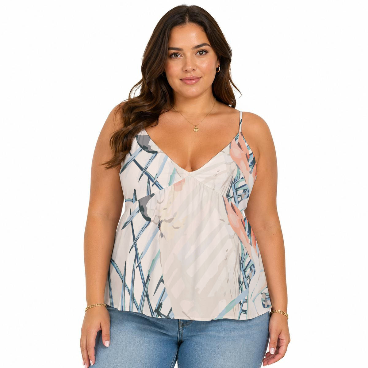 All-Over Print Women's Cami Peplum Top