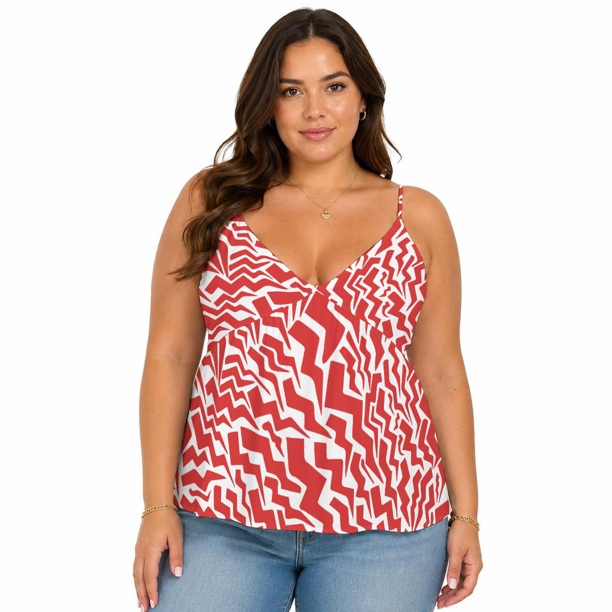 All-Over Print Women's Cami Peplum Top