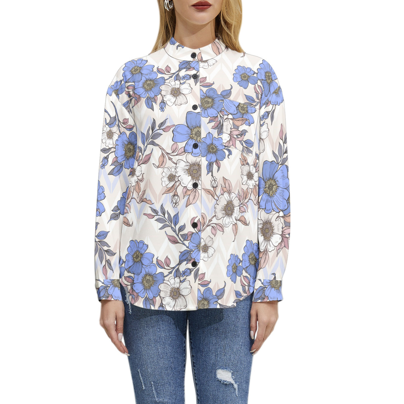 Long Sleeve Button Up Casual Shirt Top