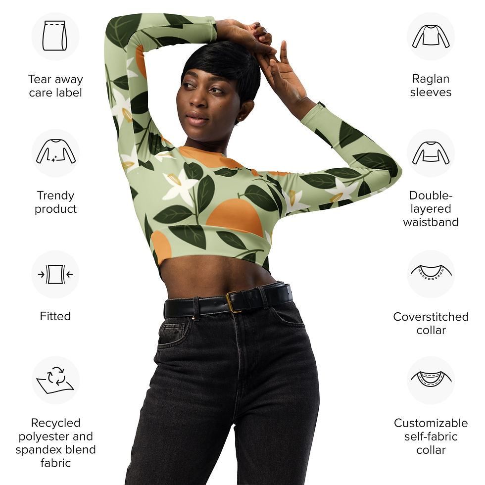 Thumbnail: Recycled long-sleeve crop top