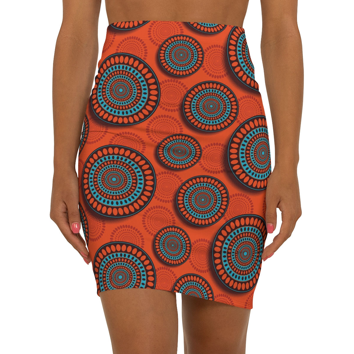 Women's Mid-Waist Pencil Skirt (AOP)