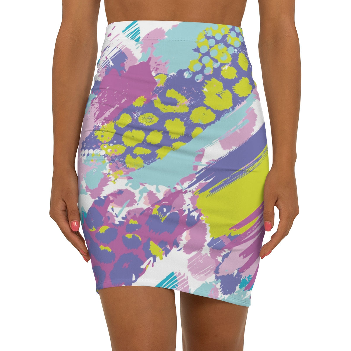 Women's Mid-Waist Pencil Skirt (AOP)