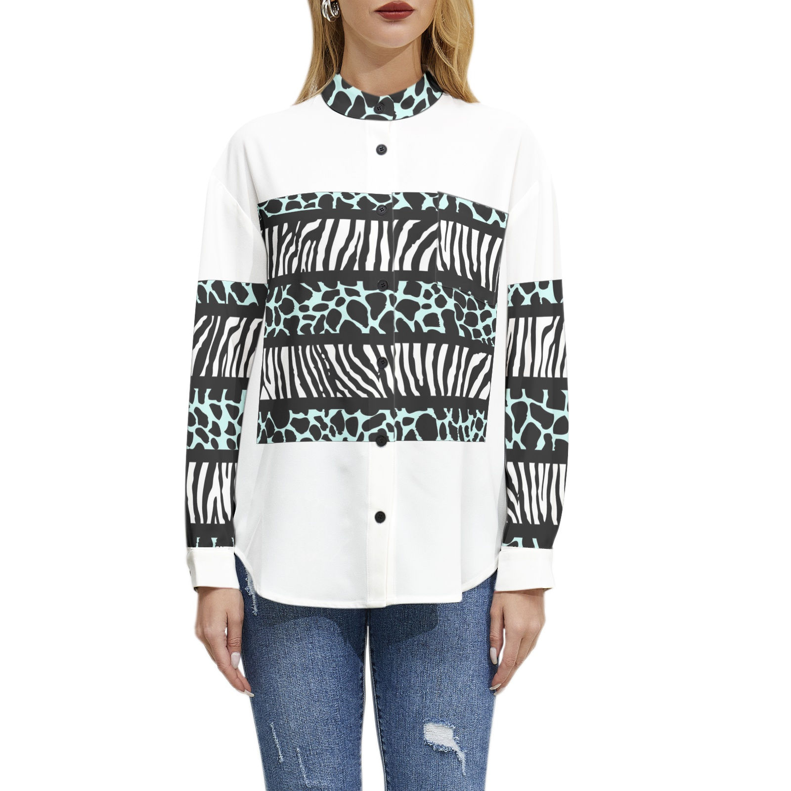 Long Sleeve Button Up Casual Shirt Top