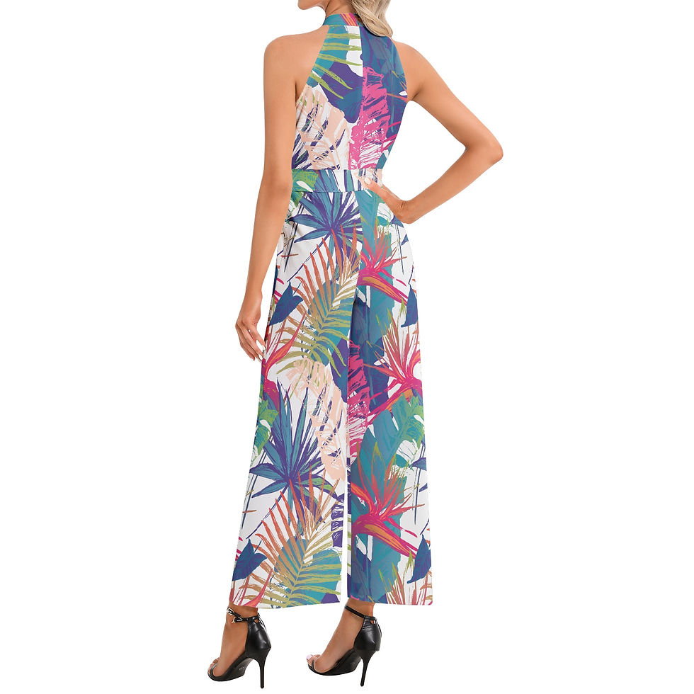 Thumbnail: Halter Neck Buckle Belted Jumpsuit