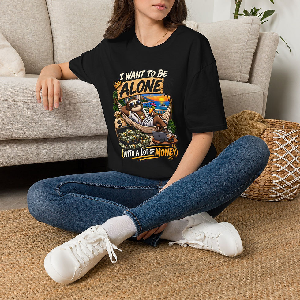 Thumbnail: I Want to Be Alone T-Shirt — Sloth in Hammock Beach Graphic