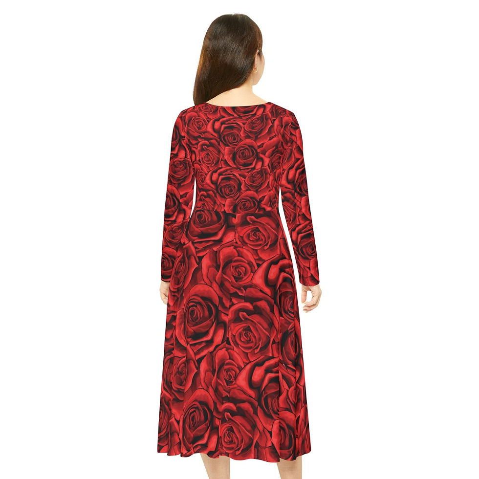 Thumbnail: Women's Long Sleeve Dance Dress (AOP)