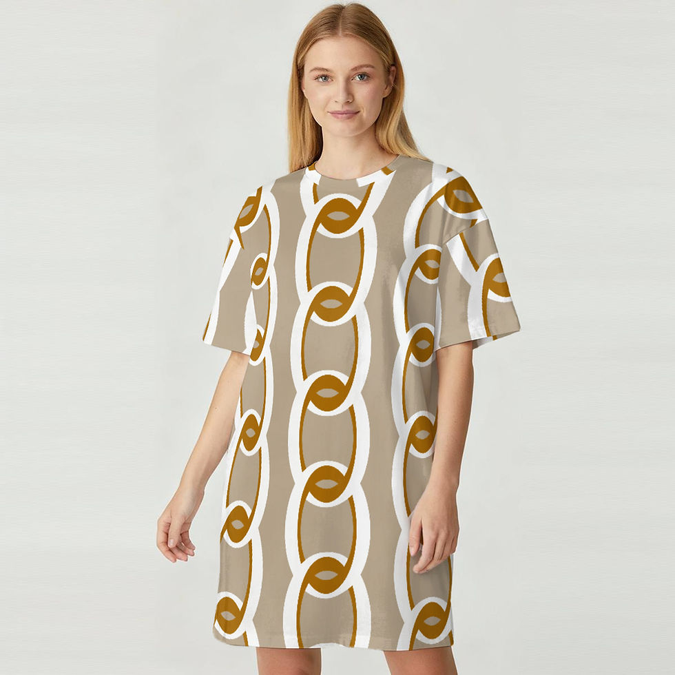 Thumbnail: All-Over Print Women's Loose Fit T-Shirt Dress|180GSM Cotton