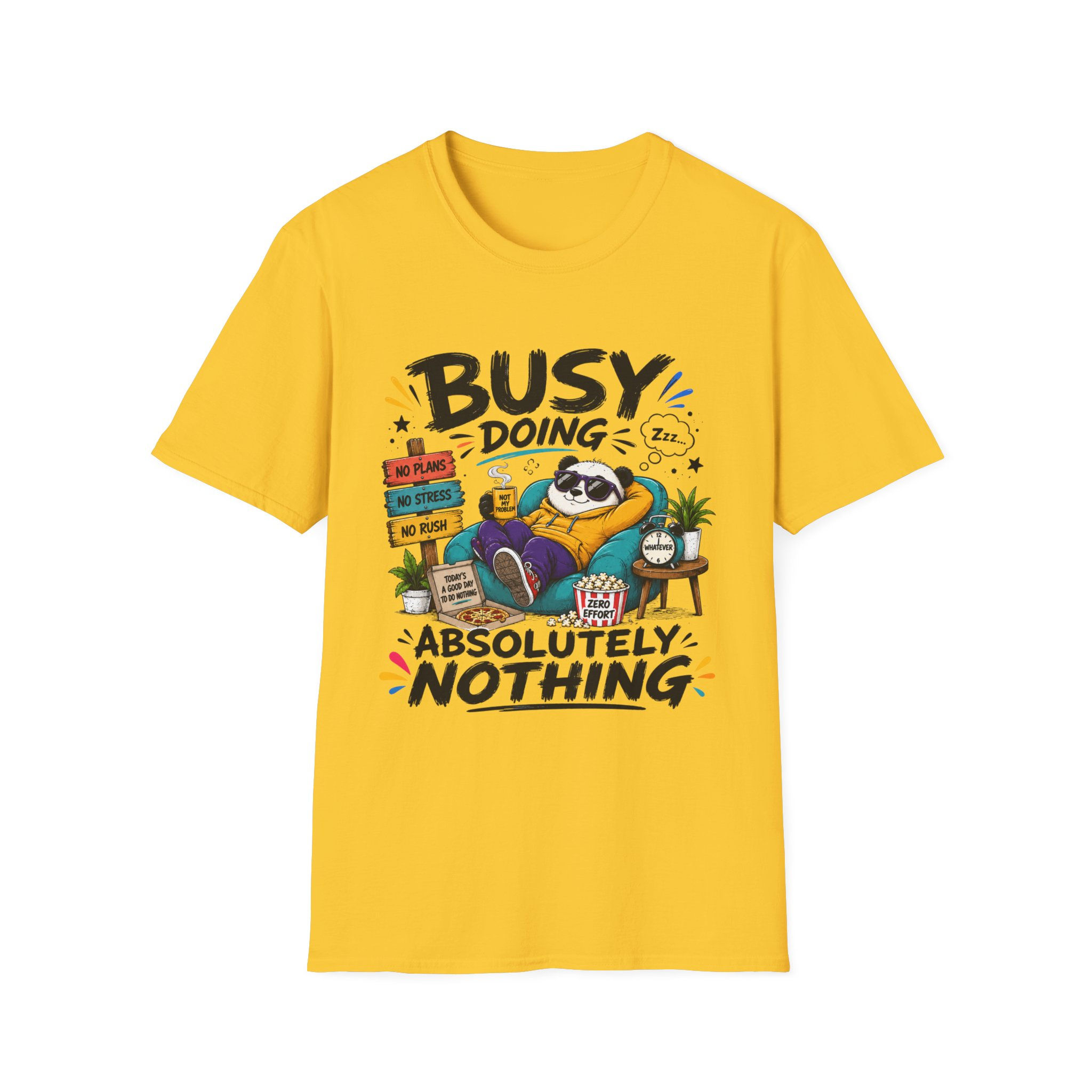 Busy Doing Absolutely Nothing T-Shirt — Relaxed Sloth Graphic Tee
