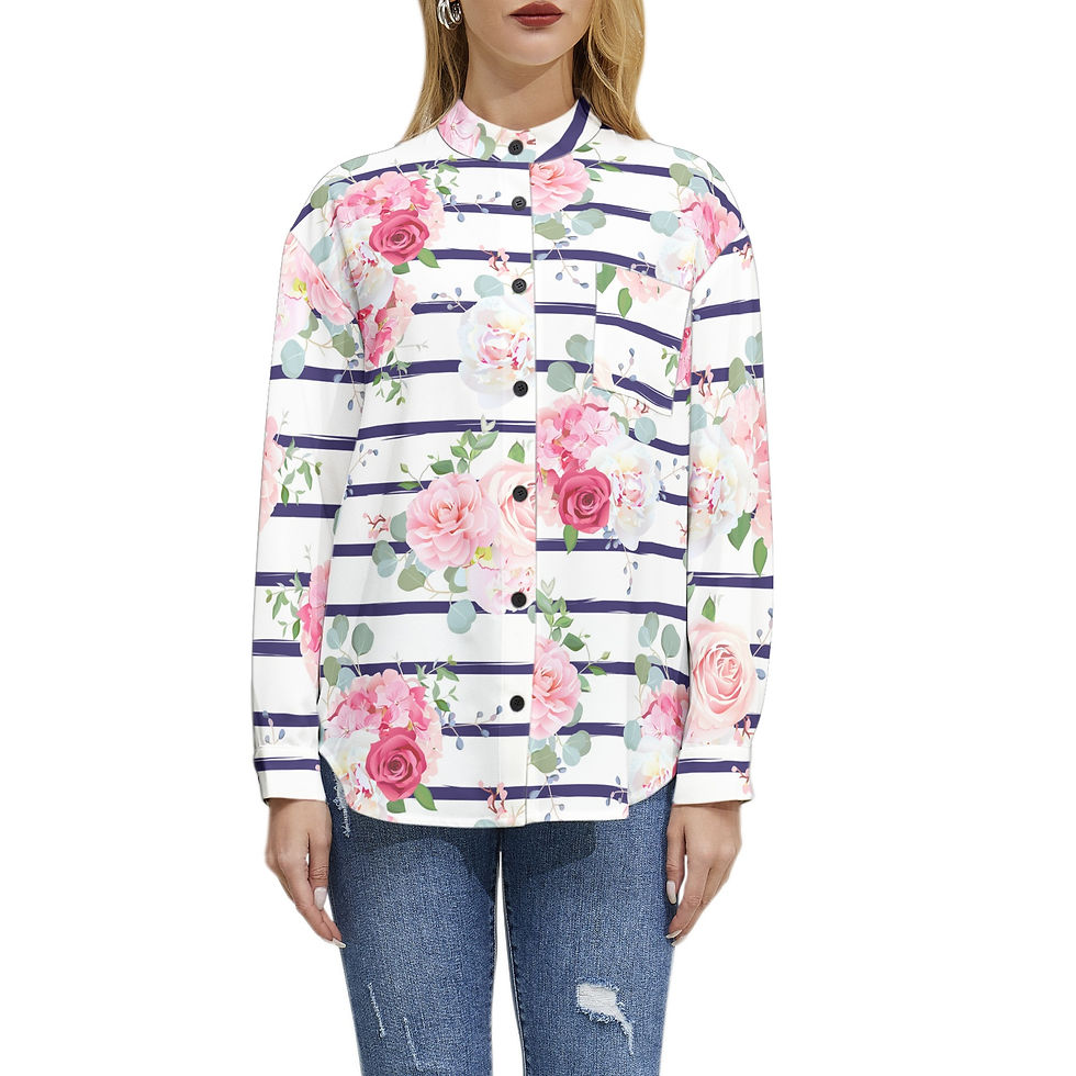 Thumbnail: Long Sleeve Button Up Casual Shirt Top