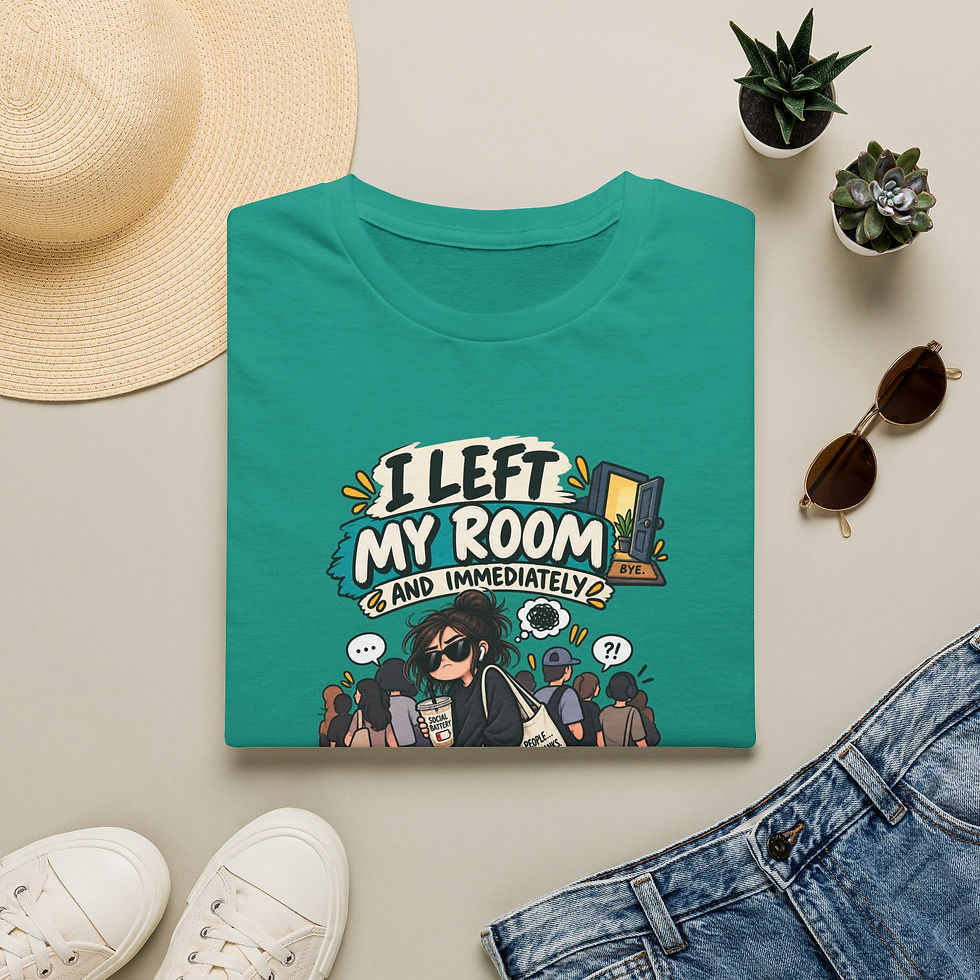 Thumbnail: I Left My Room T‑Shirt — Funny Introvert Graphic Tee