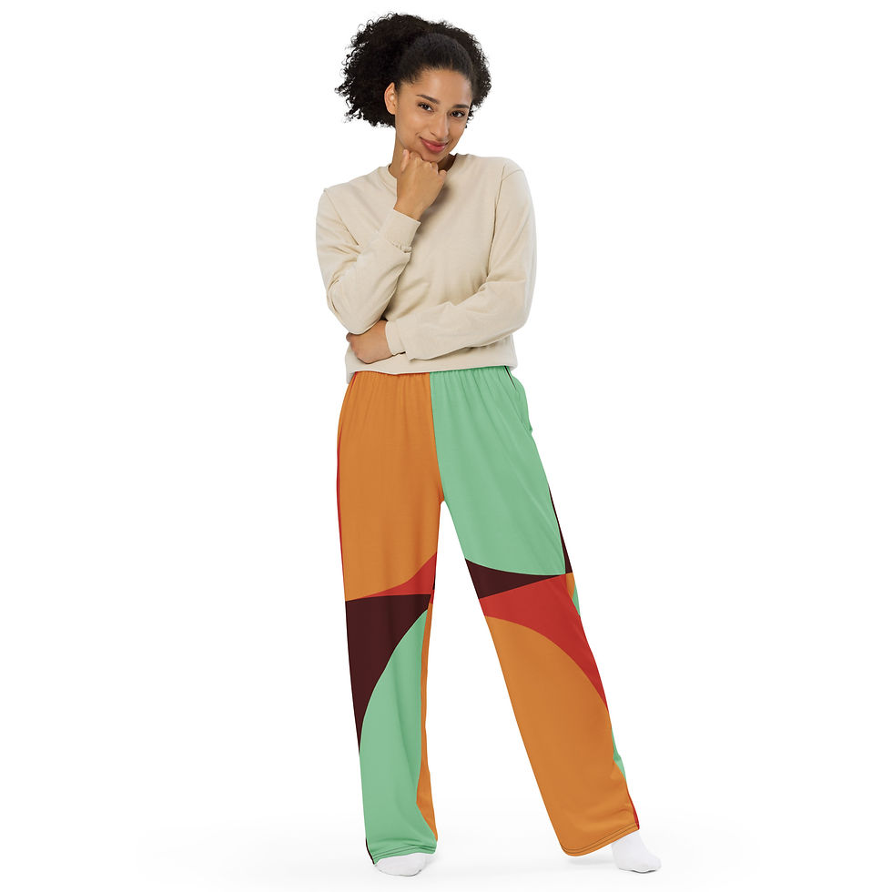 Thumbnail: All-over print unisex wide-leg pants