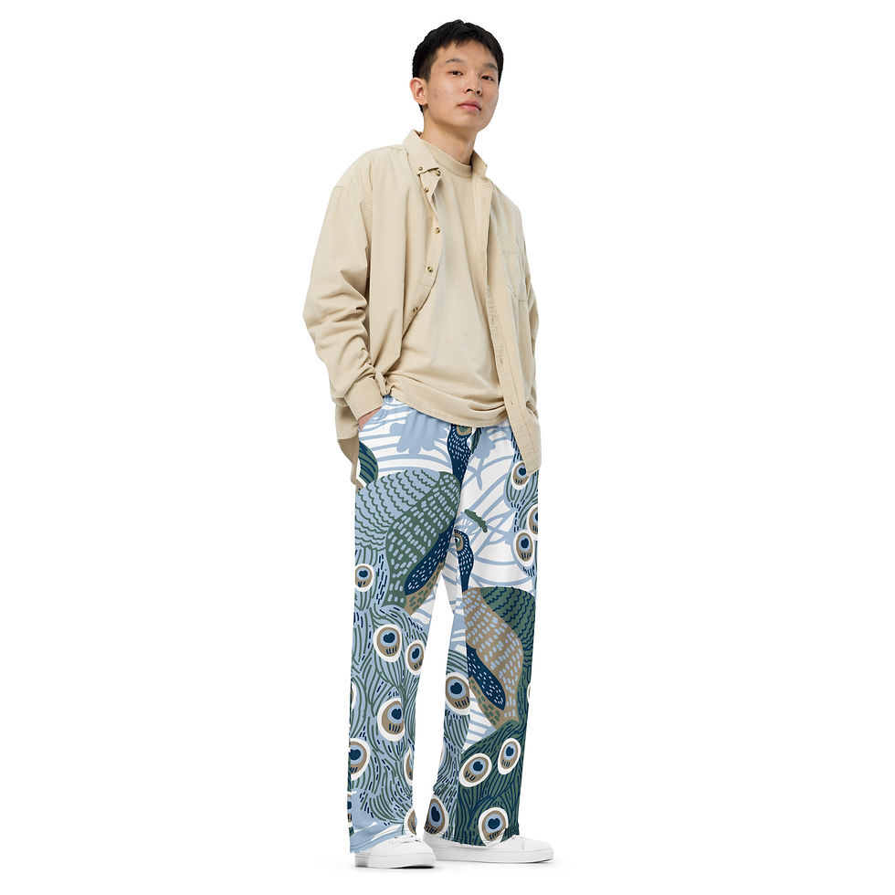 Thumbnail: All-over print unisex wide-leg pants