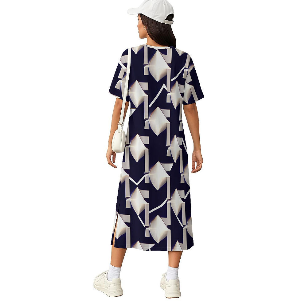 Thumbnail: All-Over Print Women's Midi T-Shirt Dress|180GSM Cotton