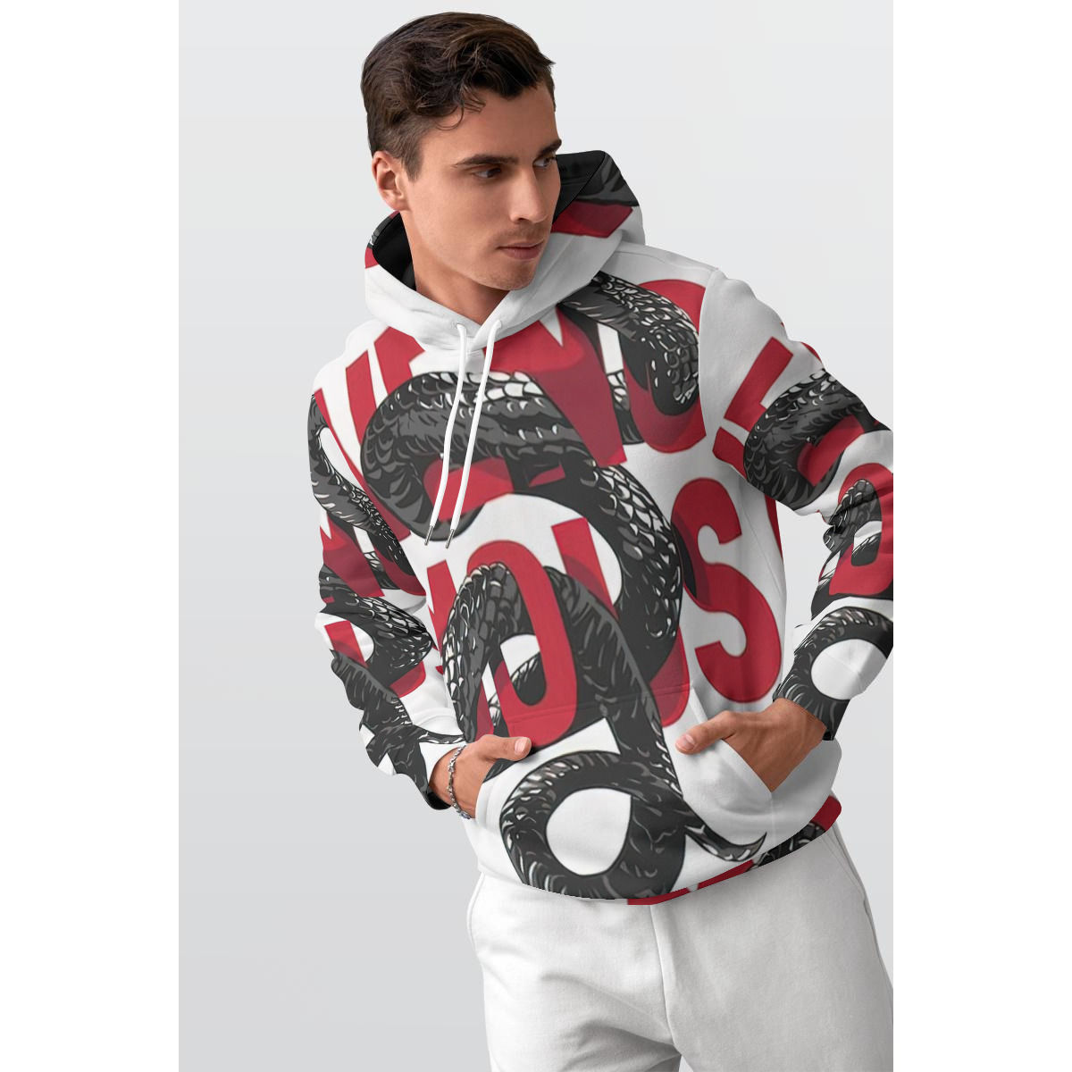 All-Over Print Men's Thicken Pullover Hoodie