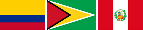 Colombia Guyana and Peru