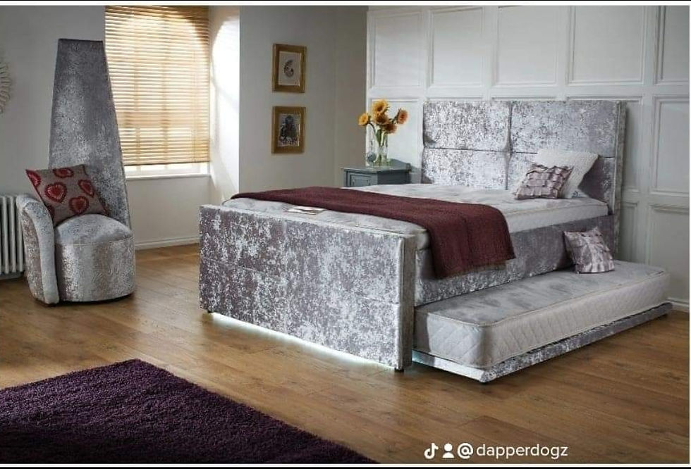Beautiful crushed velvet trundle bed