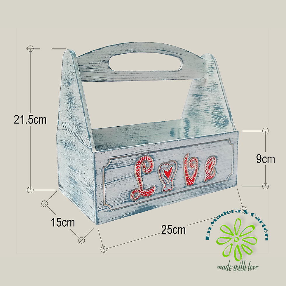 Miniatura: Canastilla  de Madera MDF "Love". KN_004